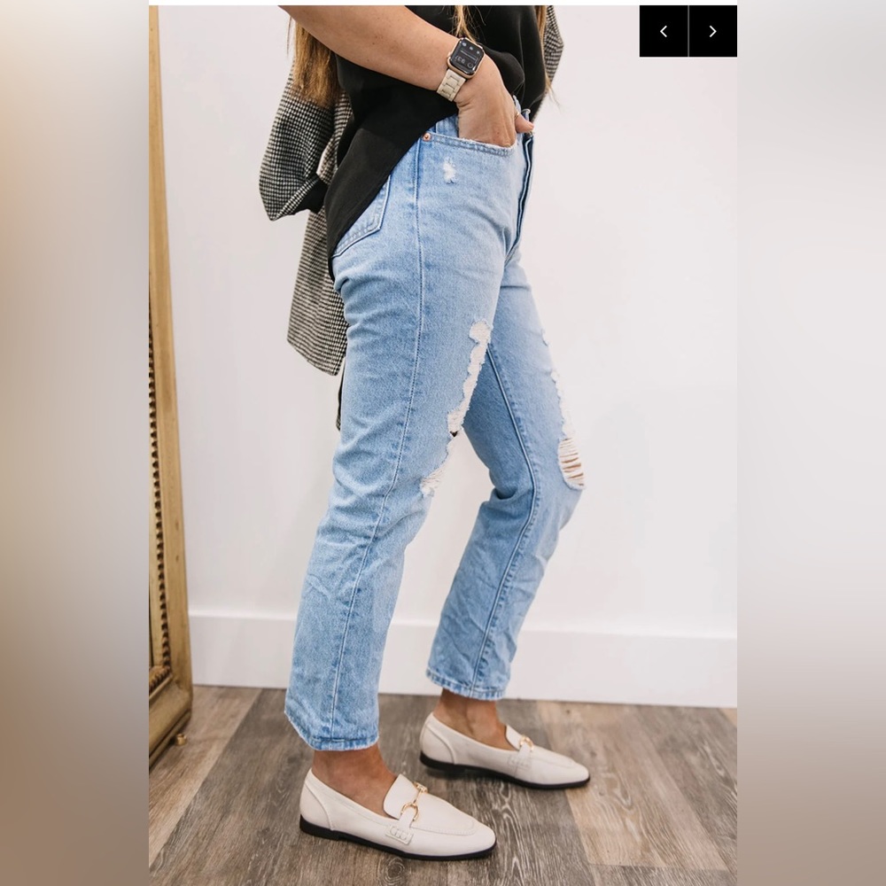 Levi’s 501 cropped high waist Ojai Ring denim jeans NWT - Picture 3 of 12